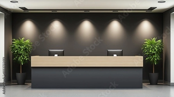 Fototapeta Modern Reception Area with Minimalist Design