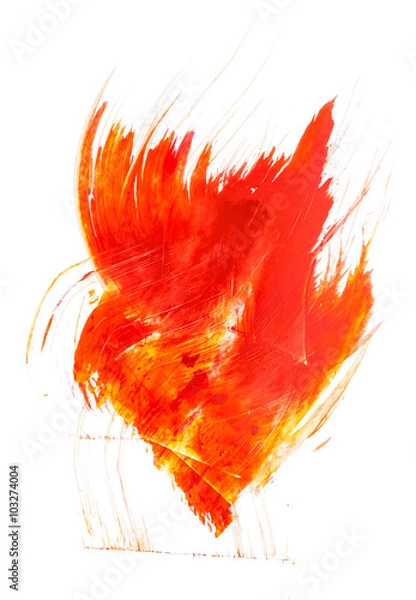 Fototapeta Brushstroke red paint