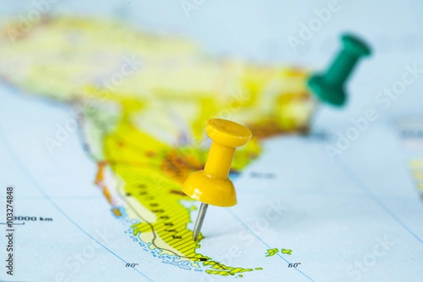 Obraz Compass on map