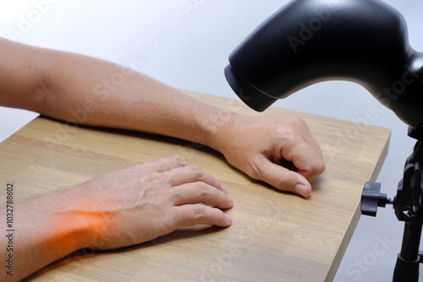 Fototapeta Therapeutic lamp for light rehabilitation, improving the condition of inflamed joints and more