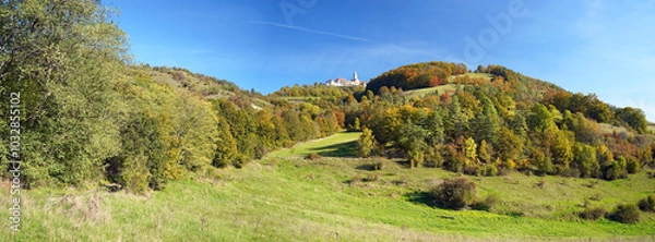 Obraz Herbstliche Landschaft an der Leuchtenburg in Thüringen