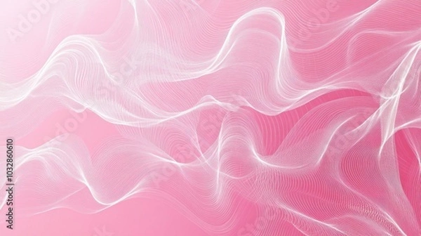 Obraz Soft pink waves on pastel background capturing the essence of girlhood design