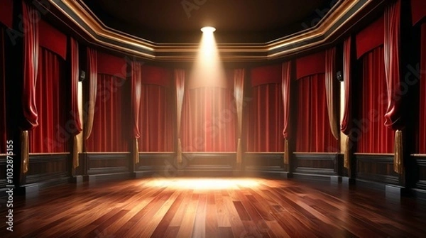 Obraz ゴージャスな赤色をメインとしたステージ。金色装飾とベロア素材でより豪華に。