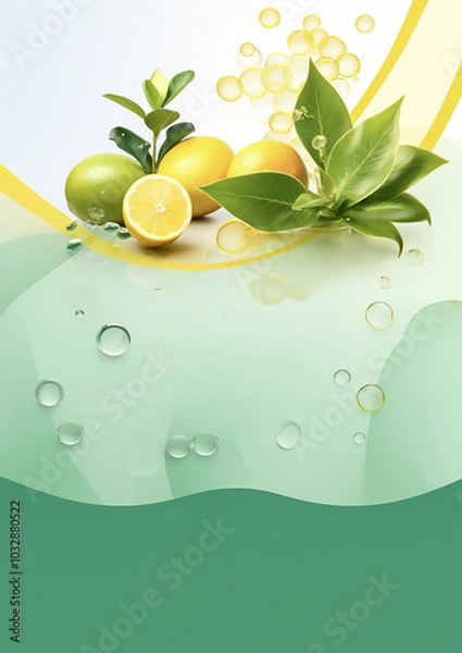 Fototapeta lemon design graphic card for ad pages or website pages with with a place to write text