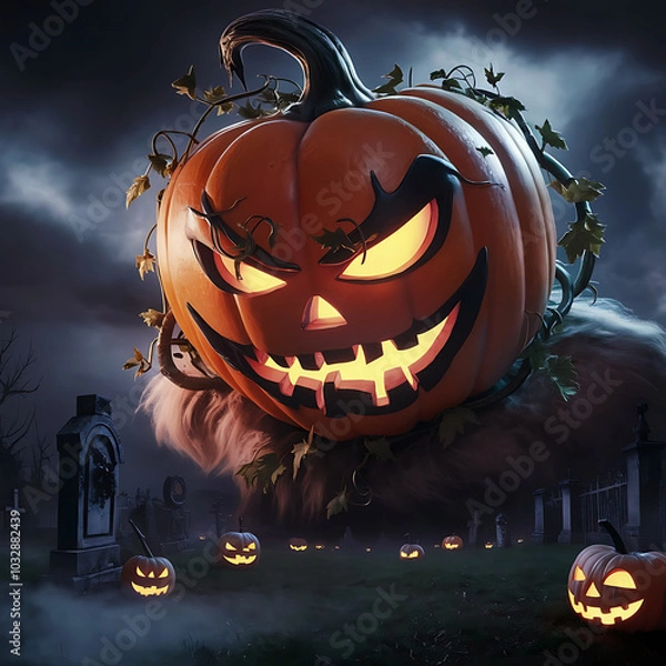 Fototapeta design Happy Halloween, Candies in the shape of pumpkins for Halloween, Generated with AI