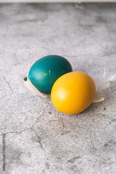 Obraz Easter eggs blue and yellow