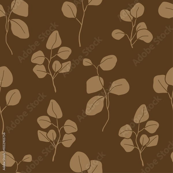Fototapeta Seamless pattern of eucalyptus branches, background