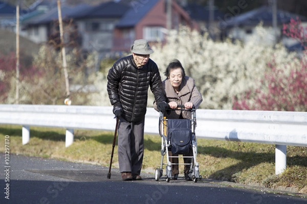 Obraz 小春日和と老夫婦