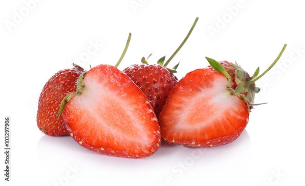 Fototapeta Strawberry on white background