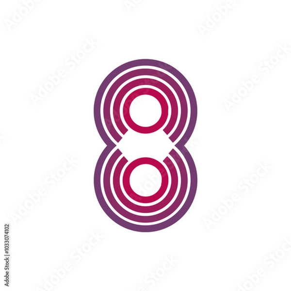 Fototapeta Monogram 8. Number 8. Number 8 design logo. Monogram letter mark 8 logo design. Monogram design vector logo. Monogram number 8 logo design. Simple number 8 monogram. Monogram 8 design logo. 