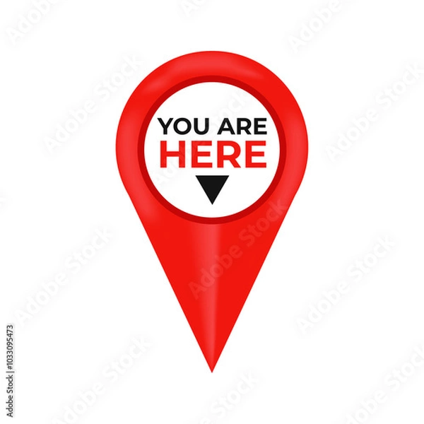 Fototapeta You are here street map GPS simple icon. Road GPS map here sign pin design, we are here location icon design	