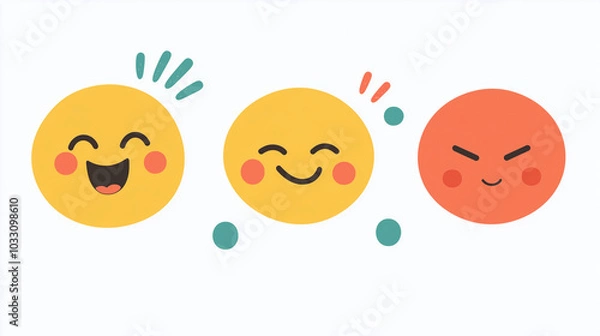 Fototapeta Happy emoticons in Color