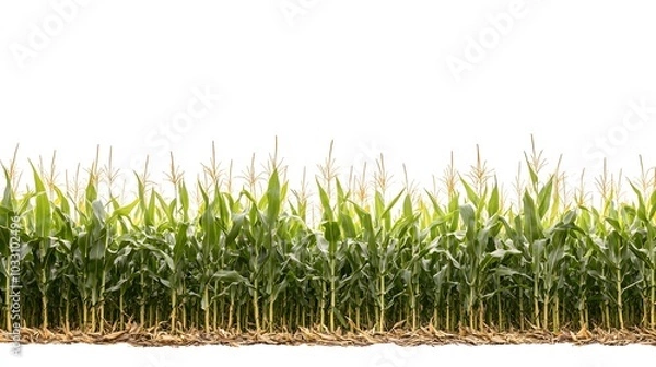Fototapeta corn fields on white background. 