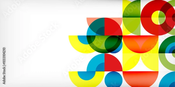 Fototapeta Colorful circle abstract background. Template for wallpaper, banner, presentation, background