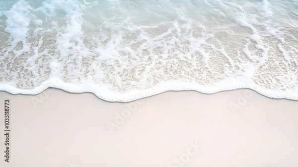 Obraz Tranquil Beach Waves on White Sand - Summer Vacation Background