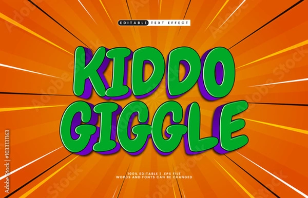 Obraz kiddo giggle editable text effect with a kids and happy text style