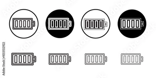 Fototapeta Battery Icon Isolated flat vector in outline