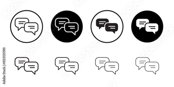Fototapeta Conversation icon Isolated flat vector in outline