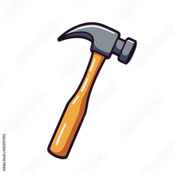Fototapeta Vector claw hammer illustration, carpentry tool icon