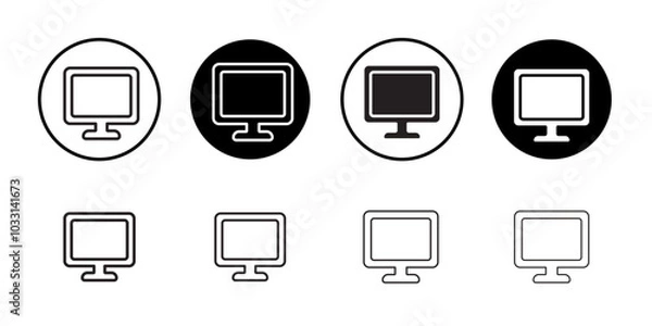Fototapeta Monitor icon Isolated flat vector in outline