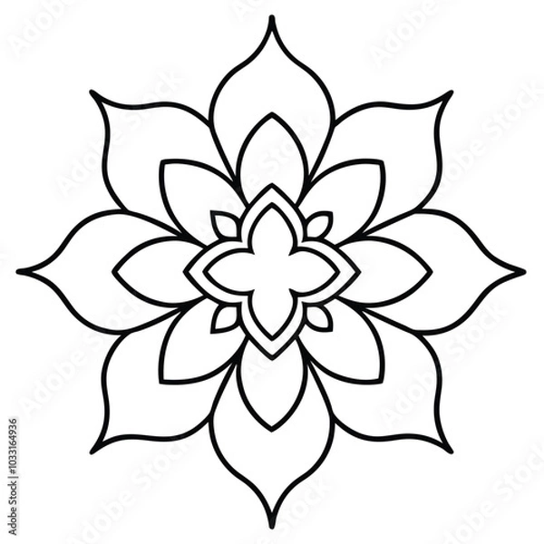Obraz Traditional Mandala Art Design Vector – Intricate and Cultural Decorative Pattern