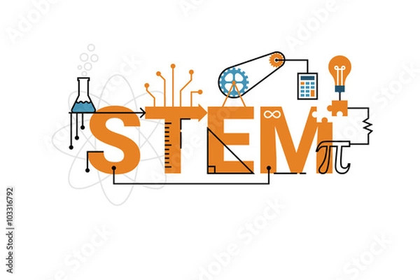 Obraz Projekt typografii słowa STEM