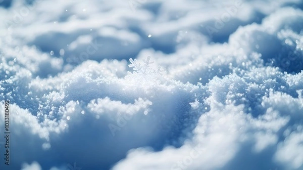 Obraz Snow. Realistic snow overlay background. Snowfall, snowflakes in different shapes and forms