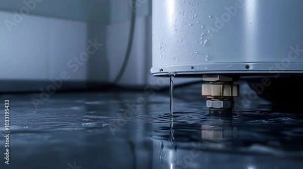 Obraz Leaking Water Heater - Home Plumbing Leak Concept