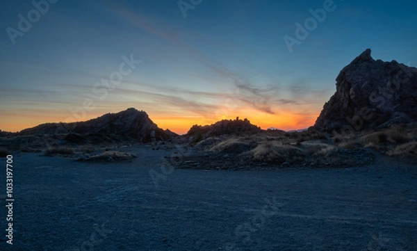 Fototapeta Sunset over the mountains. Nice vivid colors of the sky.