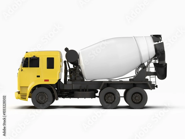 Fototapeta mixer truck for mockup with white background