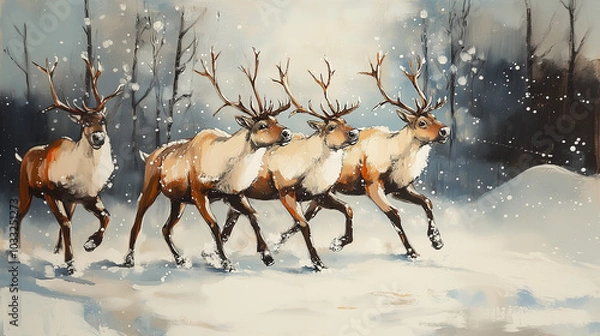 Obraz deer in the snow
