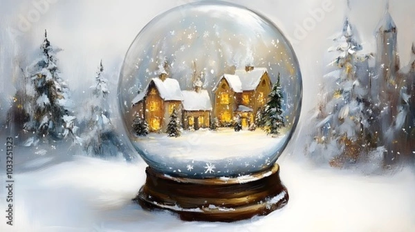 Obraz snow globe in the night