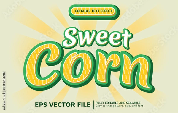 Fototapeta Editable Text Effect with Sweet Corn Style