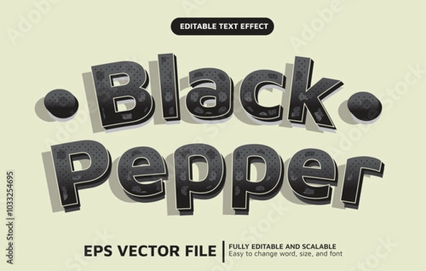 Obraz Editable Text Effect with Black Pepper Style