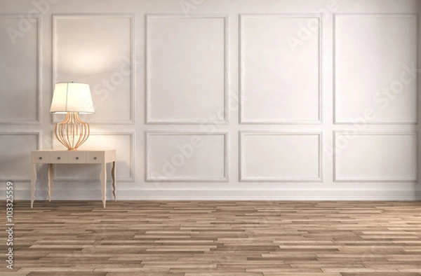 Obraz console table in a classic living room interior. 3D illustration