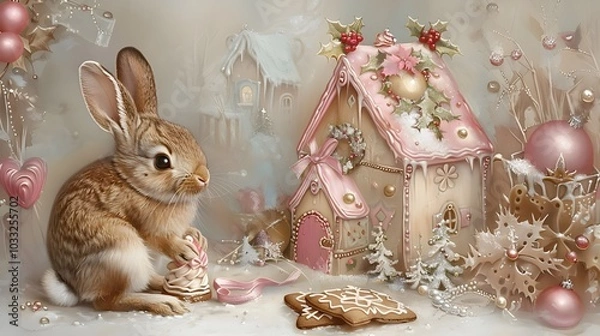 Obraz easter bunny with eggs