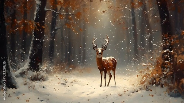 Obraz deer in the woods