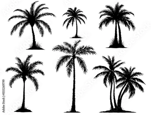 Obraz silhouettes of palm trees