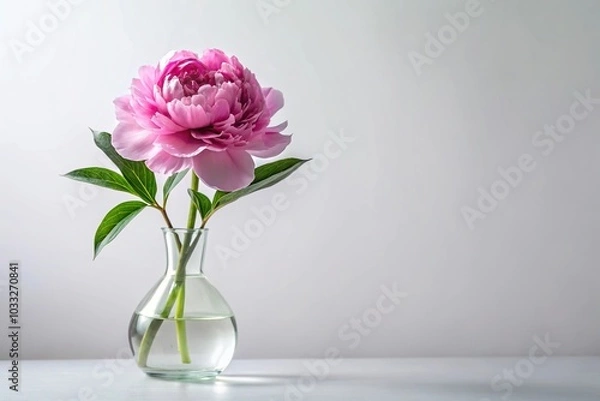 Fototapeta peonies in vase on white background