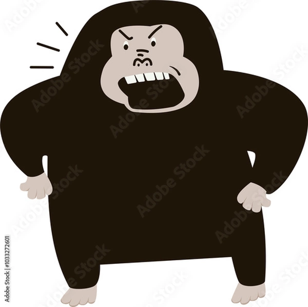 Obraz cartoon angry gorilla 