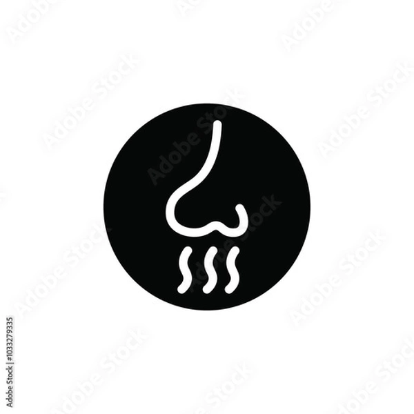 Fototapeta Nose with smoke icon web design in vector