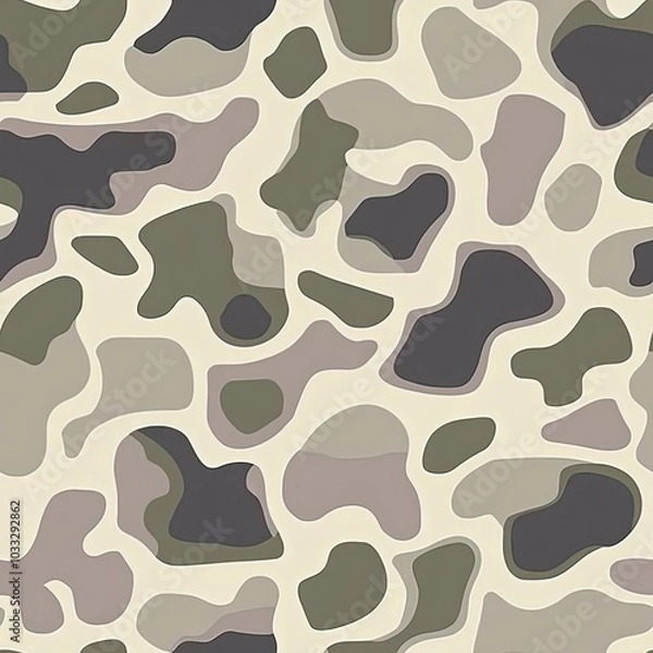 Fototapeta Retro Old School Duck Hunting Camouflage, Seamless Camo Pattern Texture