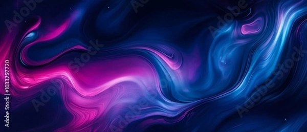 Fototapeta Abstract background of dark blue and purple swirling liquid