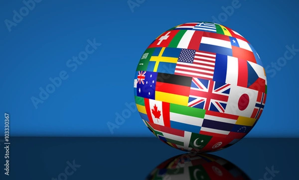 Obraz Business International Globe Flags
