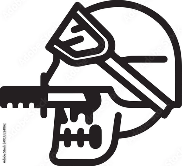 Obraz Skull icon symbol vector image illustration
