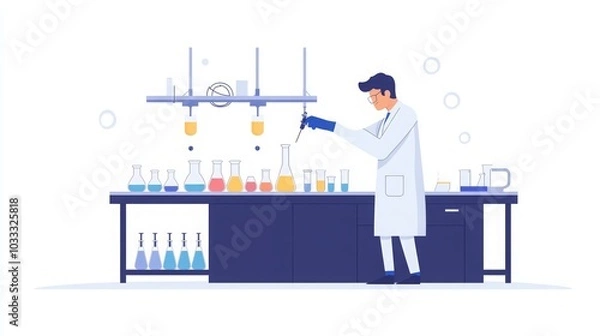 Fototapeta Scientist Conducting Experiment in a Laboratory
