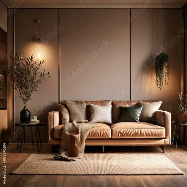 Obraz 静寂と控えめな高級感が漂うエレガントな室内シーン