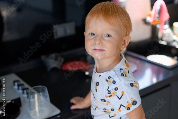 Obraz Children drink milk