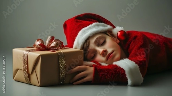 Obraz santa claus with gift