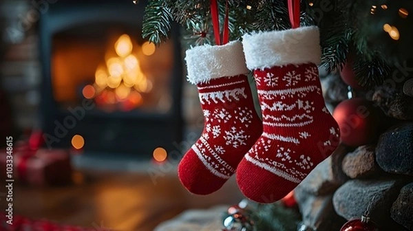 Obraz christmas stocking with gifts